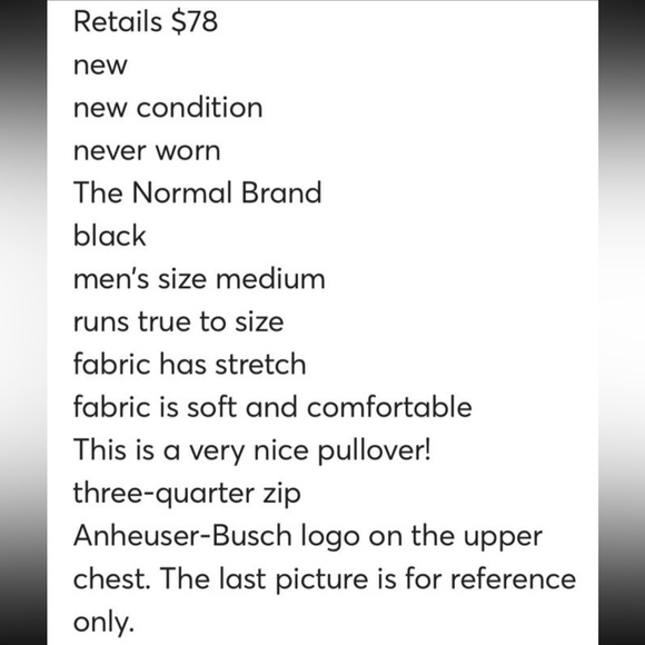 The Normal Brand Mens M black pullover - Picture 13 of 13